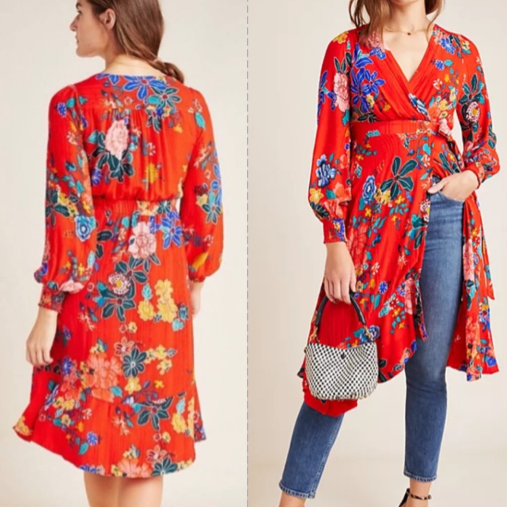 Anthropologie Boswell Textured Wrap Tunic NWT